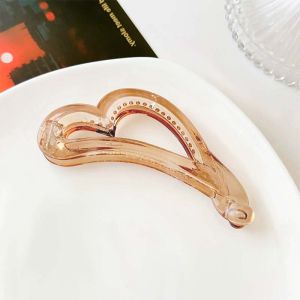 C.three Colorful Notes Big Banana Clip Heart-shaped Hair Clip Simple Hair Accessory Women