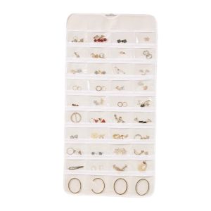 DJDK Non-woven Jewelry Storage Bag Large Capacity Foldable Jewelry Display Holder Durable Double-Sided Hanging Storage Bag Home Use