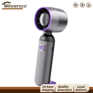 [Winnereco Flagship Mall]Lightweight Portable Fan with Digital Display Handheld Electric Fan for Personal Cooling at Home and Office