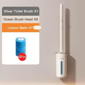 GONQIN Toilet Brush Wall-Mounted Cleaning Brushes with Aromatherapy Bathroom Accessories