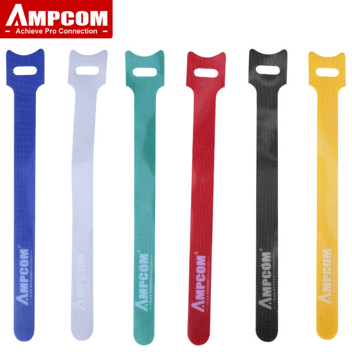 AMPCOM 48 PCS Fastening Cable Ties Hook Loop Reusable Self-grippingCord ...