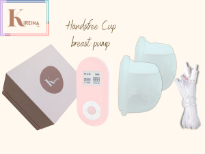 Kireina Double Handsfree Breast Pump - Youha Cherry Double Breast Pump - Silicone Funnel - 24mm or 28mm - 1 Year Warranty - Includes Machine, 2 Handsfree Cups (230ml), 2 Single Tubes, USB Cable