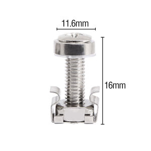 30pcs M6*16mm Server Rack Mount Cage Nuts Square Cage Screwnuts for Server Cabinet/Shelves