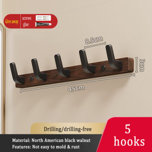 MEIDOO North American walnut coat hook No drilling required Wall hook Door hook