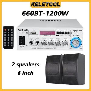 2000W Power Amplifier The home music amplifier includes FM radio support supports multiple audio sources USB and SD card