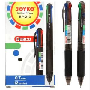 Pulpen Joyko BP-213 Quaco 4 Warna/ PACK 12PCS /BALLPOINT