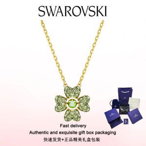 ♈Swarovski♈ Stylish Womens Jewelry The New Gold plated clover green crystal gemstone Idyll Pendant Necklace Valentines Day gifts birthday gifts Free genuine gift box
