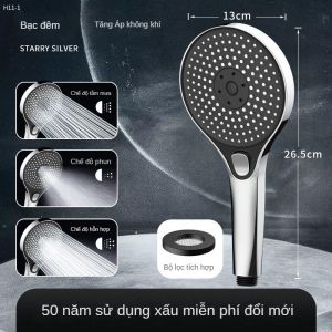 Vòi Sen Tăng Áp Phun 3 Chế Độ Nước Kích Thước Lớn Bấm Để Chuyển Đổi Giao Diện Chung