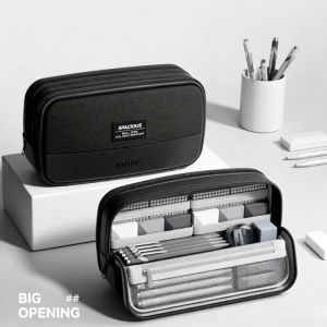 Magnetic Standable Pencil Case Compartment Large Capacity Pen Bag Waterproof Spliced Stationery Organizer Student School Supplie