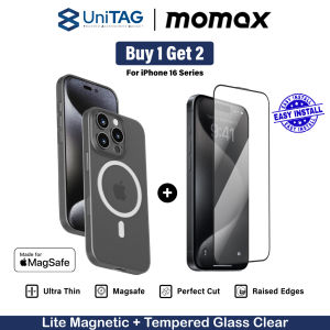 [BUY 1 GET 2] Case iPhone 16 Series Pro Max Magsafe MOMAX CaseForm Lite Magnetic + Tempered Glass GlassPro+ Clear HD Anti Gores Privasi