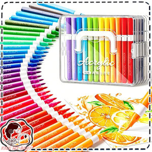 Acrylic Markers Soft Brush Tip Paint Pen for Fabric Rock Painting Stationery Art School Office Supplies