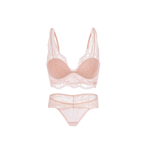 HUIHEYU Wireless Lace Bra Briefs Set Mesh Transparent Sweet Women Underwear Thin Lingerie Bra Panties Set Gifts