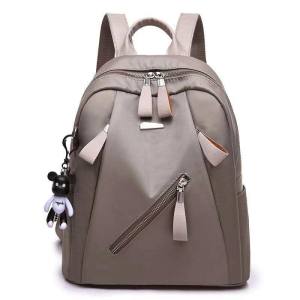 VIVIBAGS#8868 Fashion Backpack Nylon with a Bear keychain Good for School/work for Daily Use Bag for Womens Large Spacious Bag