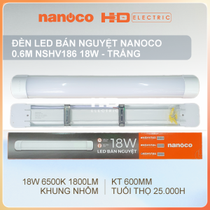 Đèn LED Bán nguyệt Nanoco 0.6m NSHV 18W NSHO 20W ánh sáng trắng trung tính
