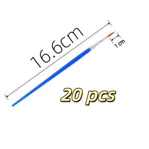 50 Pcs Kids Flat Nylon Hair Small Paint Brushes For Acrylic Oil Watercolor Face Painting Home