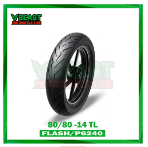 HIGH QUALITY Motorcycle  Beast Tire Flash P6240 80/80-14 TL Tubeless Motorcycle Tires FREE TIRE SEALANT AND PITO