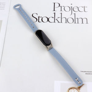 SinHGeY Leather Strap For Xiaomi Mi band 7 Strap Mi Band 6 / 5 / 4 / 3 Leather Strap Cowhide Replacement Wristband for Mi Band 8