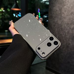 Glitter Glass Plated Case iPhone 13 14 15 16 17 Pro Max 17 AIR Case Crystal Glitter Patented Anti-Yellow & Virgin TPU 15FT Military-Grade Drop Protection Slim Transparent Women Men Funda para for iPhone 17 Pro Max Case 6.9"