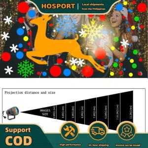 【HOSPORT】LED Christmas Pattern Projector Lamp Holiday Party Decor 360 Rotatable Xmas Patterns Light Xmas Projection Light for Outdoor Indoor Decoration