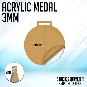 PrintYourStyle 10pcs Blank Acrylic Medal 3mm Thick Laser Cut Clear Transparent Acrylic Medal
