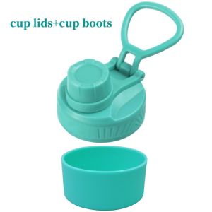 (2pcs lid+boot)18oz-40oz Flask Lid Replacement Top Cap for Wide Mouth Water Bottle Lid and Silicone Boot Set Tumbler Accessories