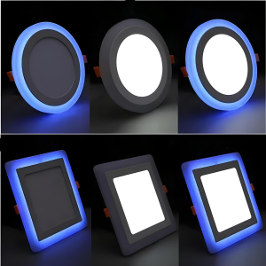 Lampu Downlight LED Panel Plafon 18+6 watt INBOW Putih Biru Kuning Kotak Bulat 2 warna Hias Rumah