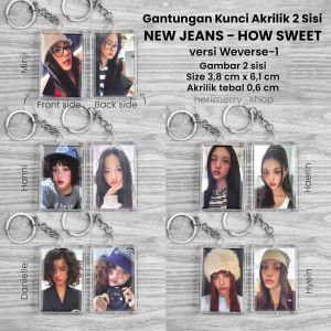 Gantungan Kunci Akrilik NEW JEANS HOW SWEET - Merchandise KPOP Ganci Kotak Murah Keychain Korea Bubble Gum
