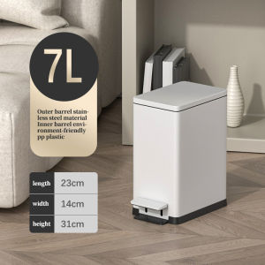 7L/10L/15L Stainless steel Step trash can narrow trash bin for bathroombedroomliving room