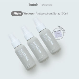 [Bundle 3 Pcs free Pouch] BUTUH Antiperspirant - Wetless - Antiperspirant Spray - Bantu Kontrol Keringat Berlebih