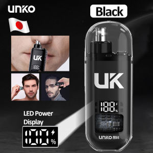 [BUY 1 TAKE 1] UNKO Electric Nose Hair Trimmer for Man Digital Display Electric Nose Trimmer Rechargeable Japanese Original Mini Nose Shaver Nose Hair Remover Washable Portable Double Blade 360° Rotating Blade Standby Nose Ear Eyebrow Trimmer Travel Size