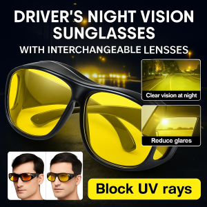 Anti Glare Night Vision Driving Goggles HD Polarized Sunglasses Yellow Lens Eye Protection Mens Car And Cycling Dual Use Protective Glasses