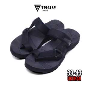 TRIGLAV - Sendal Gunung Cowok Selop Traveling Swot Slide Black Red