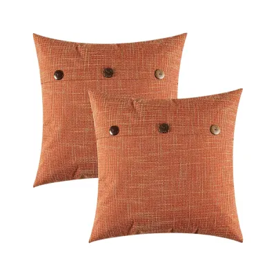 ROBERTA 2PCS Imitation Linen Pillow Cover Breathable Japanese Style Cushion Cover Minimalist Style Polyester Buttoned Pillowslip Home Use