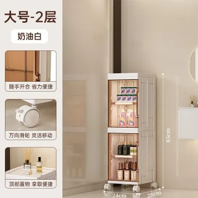 Kabinet stor nipis 大容量收纳柜 Large capacity slim storage cabinet multi layer design narrow slot organizer with wheels for kitchen storage and plastic bathroom shelf