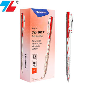 [Hàng chính hãng] Hộp 20 cây bút bi Thiên Long TL-027 / TL027 nét nhỏ ngòi 0.5mm ruột BPR-06 thay