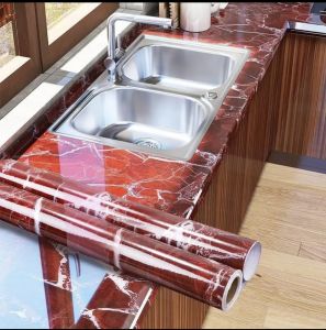 TY home high temperature resistant kitchen waterproof oil proof sticker cabinet wallpaper Aluminum size 5m x45cm🌻🌻🌻...