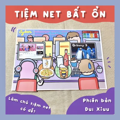 Bộ Tranh Đồ Chơi Giấy Cô Tiên Xanh Tiệm Net Bất Ổn