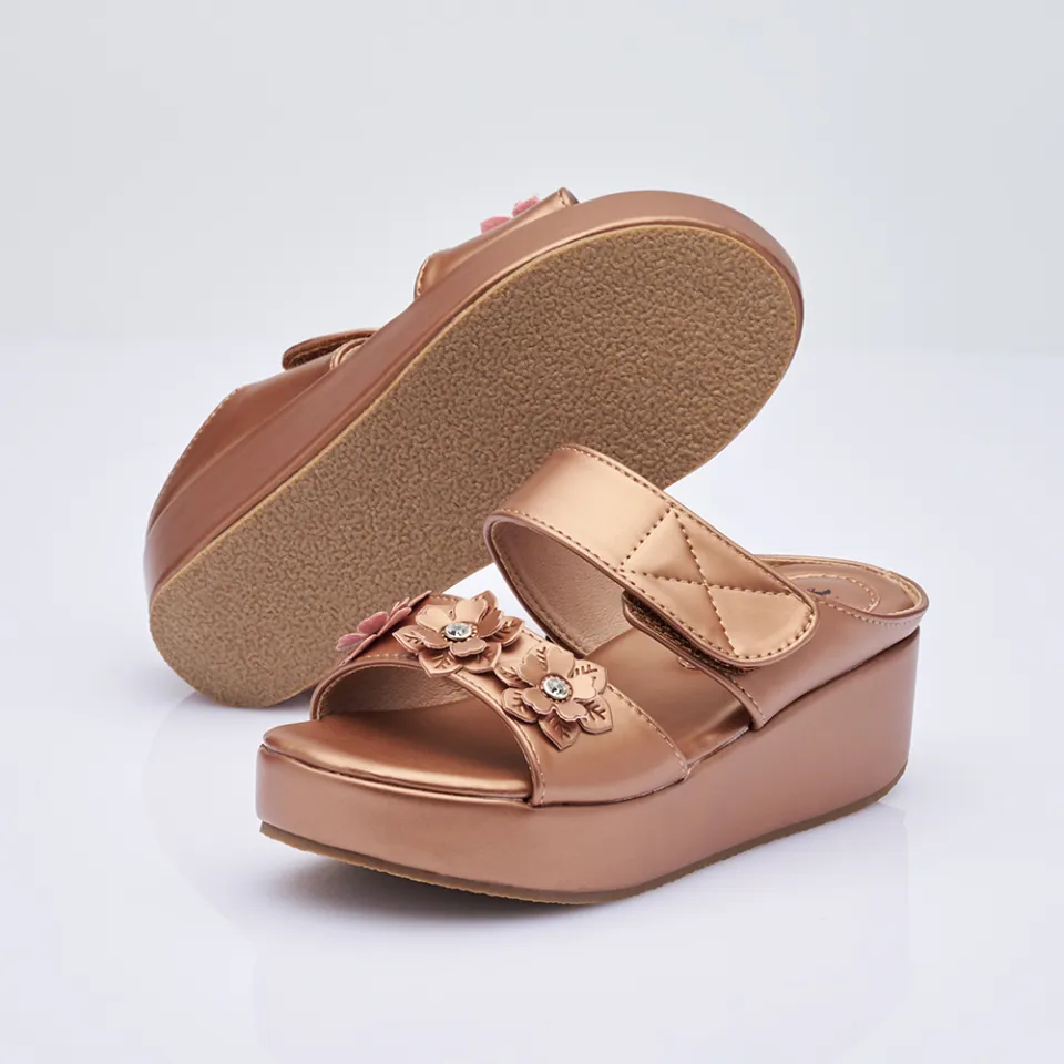 POLO HILL Kid Girl Velcro Wedge Sandals PGSS-GS502 Pu Leather