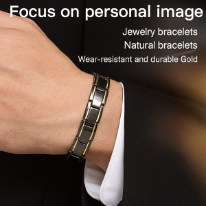 Titanium Steel Fashion Bracelet Men’s Magnetic Therapy Bracelet Magnetic Therapy Relieves Joint Discomfort Men’s Versatile Accessories