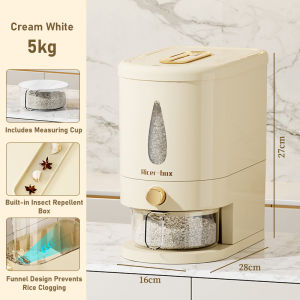 New Dispenser Rice Storage Container 5kg/10kg Storage Box Container Rice Container Kitchen Organizer Food Storage