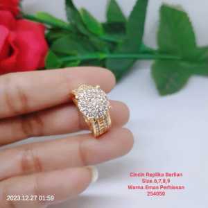 Cincin Replika Berlian Super Mewah Perhiasan Aksesoris Fashion Terlaris Tidak Mudah Pudar G8-8F