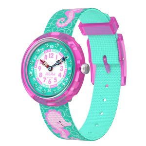 Flik Flak Bubbly Seahorse (FBNP256) Green RECYCLED PET Kids Watch