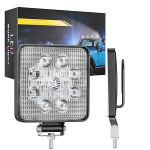 Car Spotlight LED Work Light 4 Inch Square 9 Lamp 27W Auxiliary Light 4x4 Modified Off-Road Vehicle Driving Light