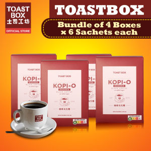 [Bundle of 4]Toast Box KOPI O Kosong Black Coffee No Added Sugar 14gm x 6 Sachets/Box (exp 01/2027) Total 4 Boxes