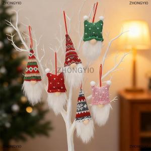 [COD] ZHONGYI0 Christmas Nordic Knit Gnome Hanging Ornament Set Christmas Decorations Dwarf Figurine Hanging Accessories
