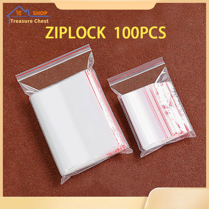 100pcs Zip lock Plastic zip-lock Pouch Food Storage Resealable