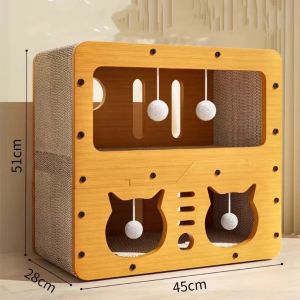 Hipipet ที่ลับเล็บแมว ที่ฝนเล็บแมว ขนาด ใหญ่ บ้านแมวกระดาษ บ้านแมว ที่นอนแมว คอนโดแมว บ้านลับเล็บแมว กล่องแมว แมว ของเล่นแมว Cat house รองรับแมวได้ 3-4 ตัว