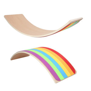Wooden Balance Board Child SeesawYoga Board Wooden Waldorf Board for Sensory Input