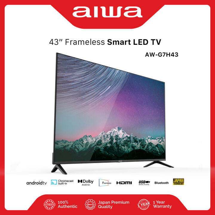 Aiwa 43 Inch Android 11 Frameless Smart 4K -UHD LED TV (PRE-INSTALL APP ;  Netflix, YouTube, Multi Screen Share, Google Play Games, Google Play Store,  ETC.) | Lazada PH