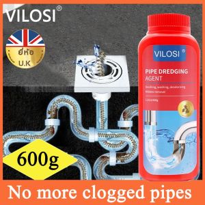 British brand🎖 VILOSI Powerful Clog Remover 600g Dissolves Grease/Hair/Oils Dredging Agent Sink Drain Pipes Cleaner Professional Cleaner For Kitchen Sewer Toilet Brush Clogging Cleaning Tools Sink Drain Toilet Bathroom Dredge Hair Filter (ORIGINAL)